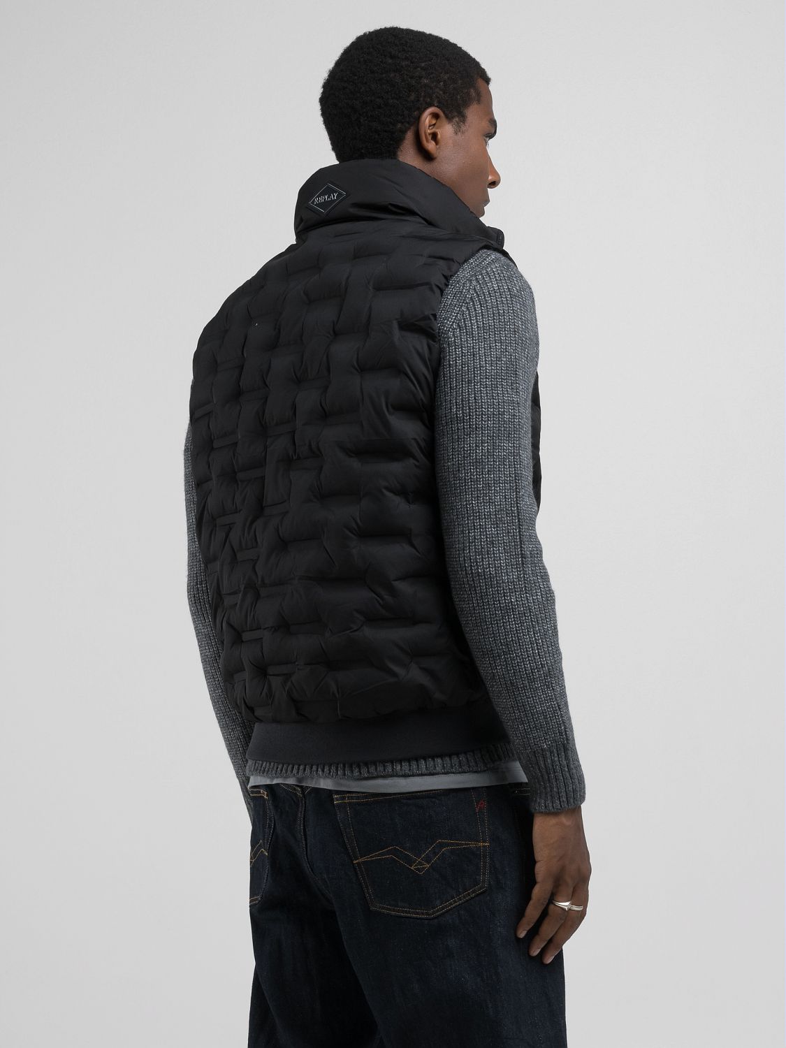 リサイクルポリECOダウンベスト 詳細画像 ブラック 4